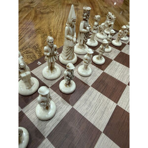 Vintage Schach Plastic Chess Set Medieval Camelot Full Set Germany No Board